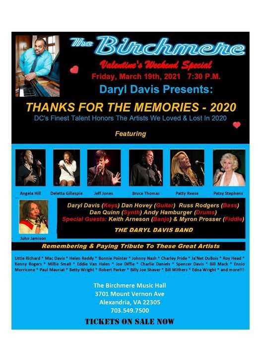 Daryl Davis Presents Thanks For The Memories Birchmere The Birchmere Bailey S Crossroads March 19 2021 Allevents In Birchmere Calendar 2022