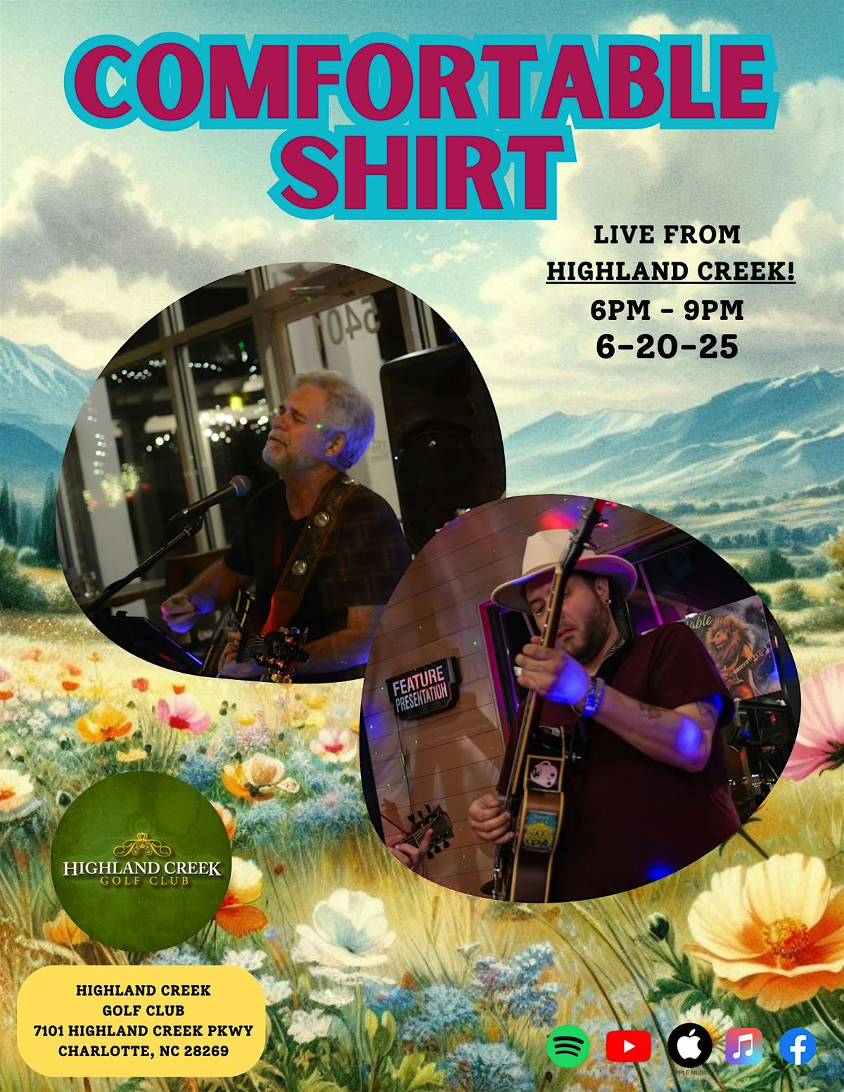 Comfortable Shirt: Live From Highland Creek!, 20 June | Event in Charlotte | AllEvents