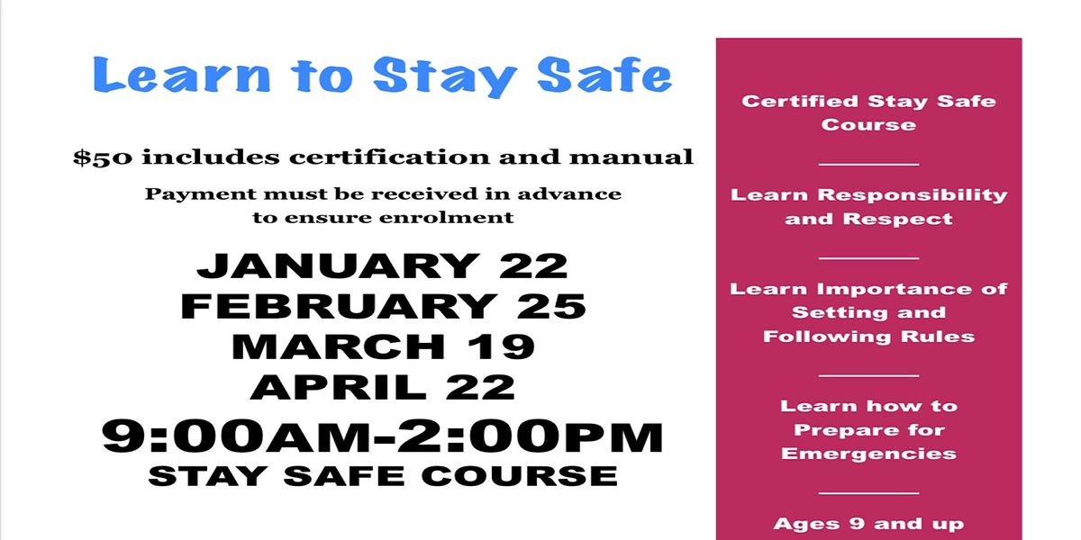 Strathmore Stay Safe Course, Strathmore Gymnastics Center, 19 March