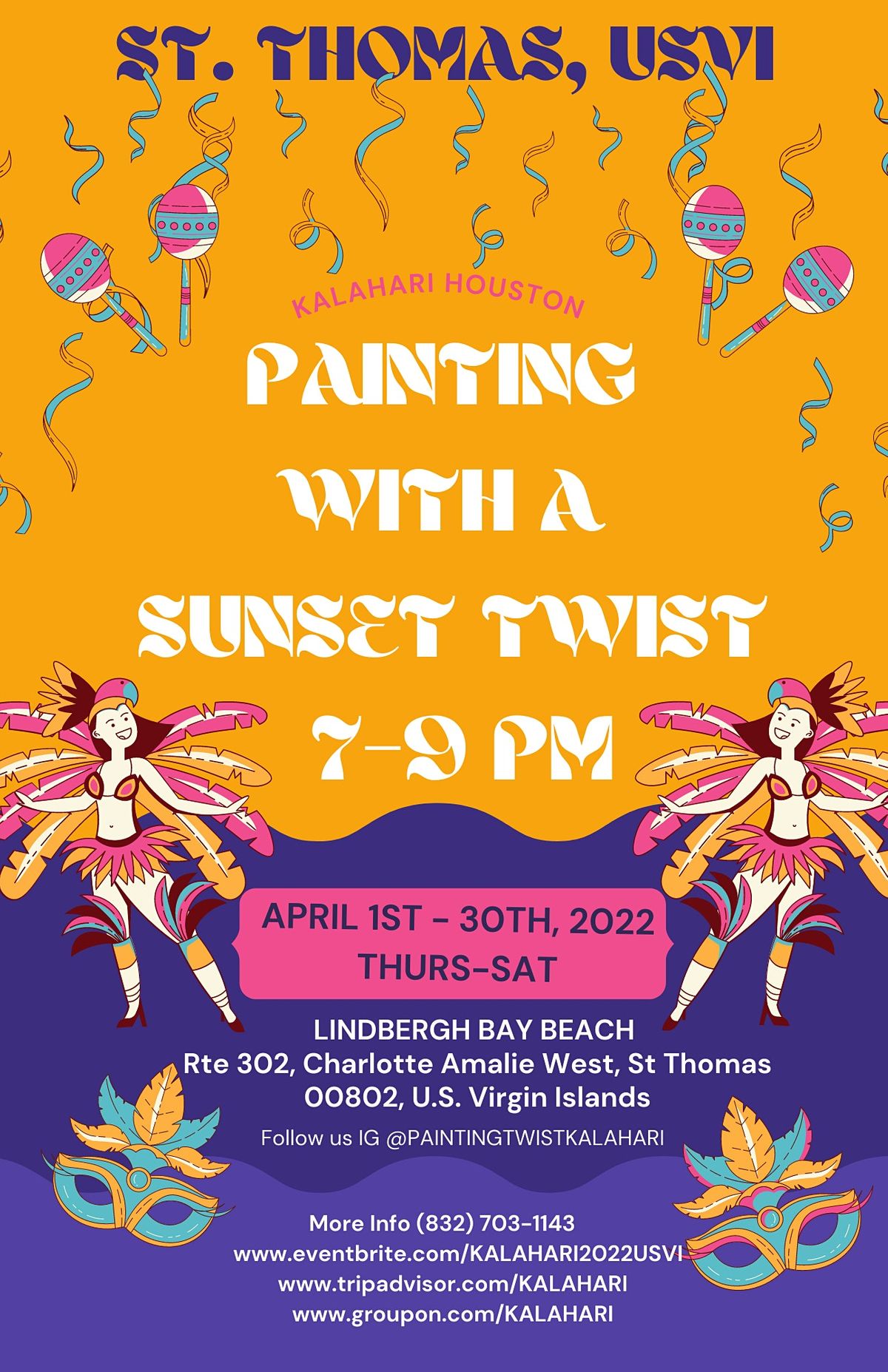 PAINTING WITH A SUNSET TWIST, CHARLOTTE AMALIE, ST.THOMAS, USVI