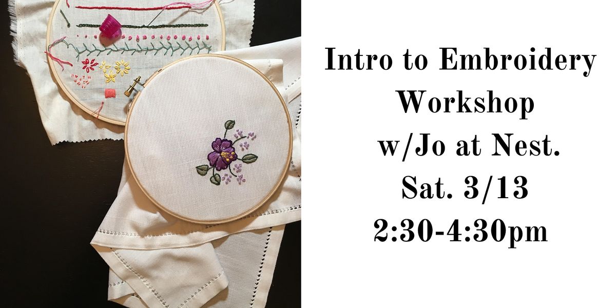 Intro To Embroidery With Jo Cohen Of Sawmill Camerretti Nest On Main Northport March 13 21 Allevents In