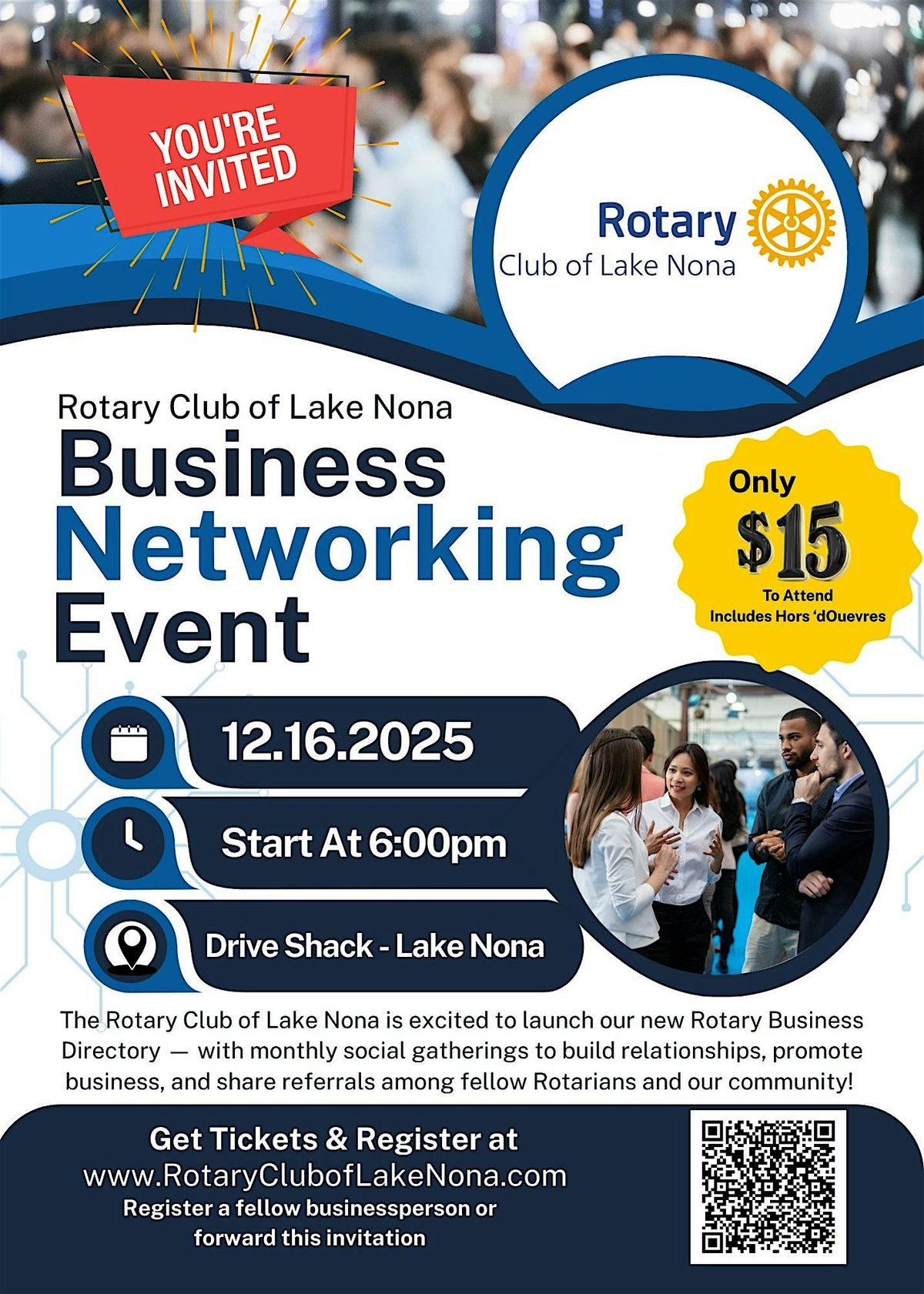 Rotary Club of Lake Nona Business Networking Event, 16 December | Event in Orlando | AllEvents