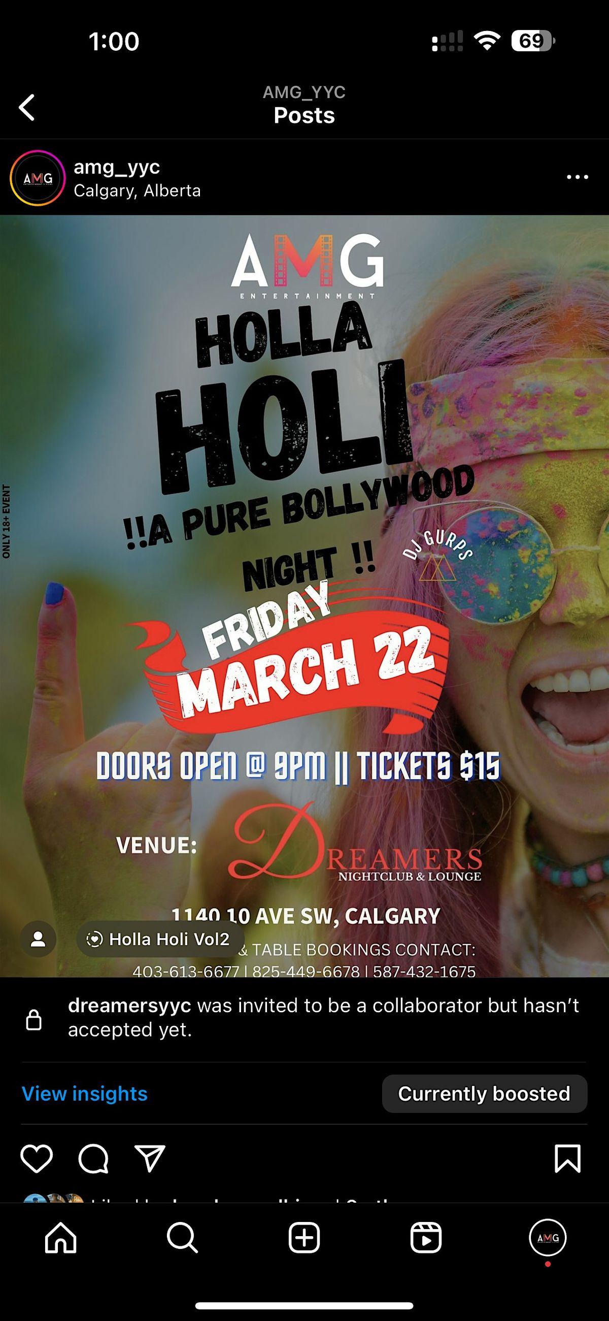 HOLLA HOLI (PURE BOLLYWOOD NIGHT), DREAMERS NIGHT CLUB, Calgary, 22