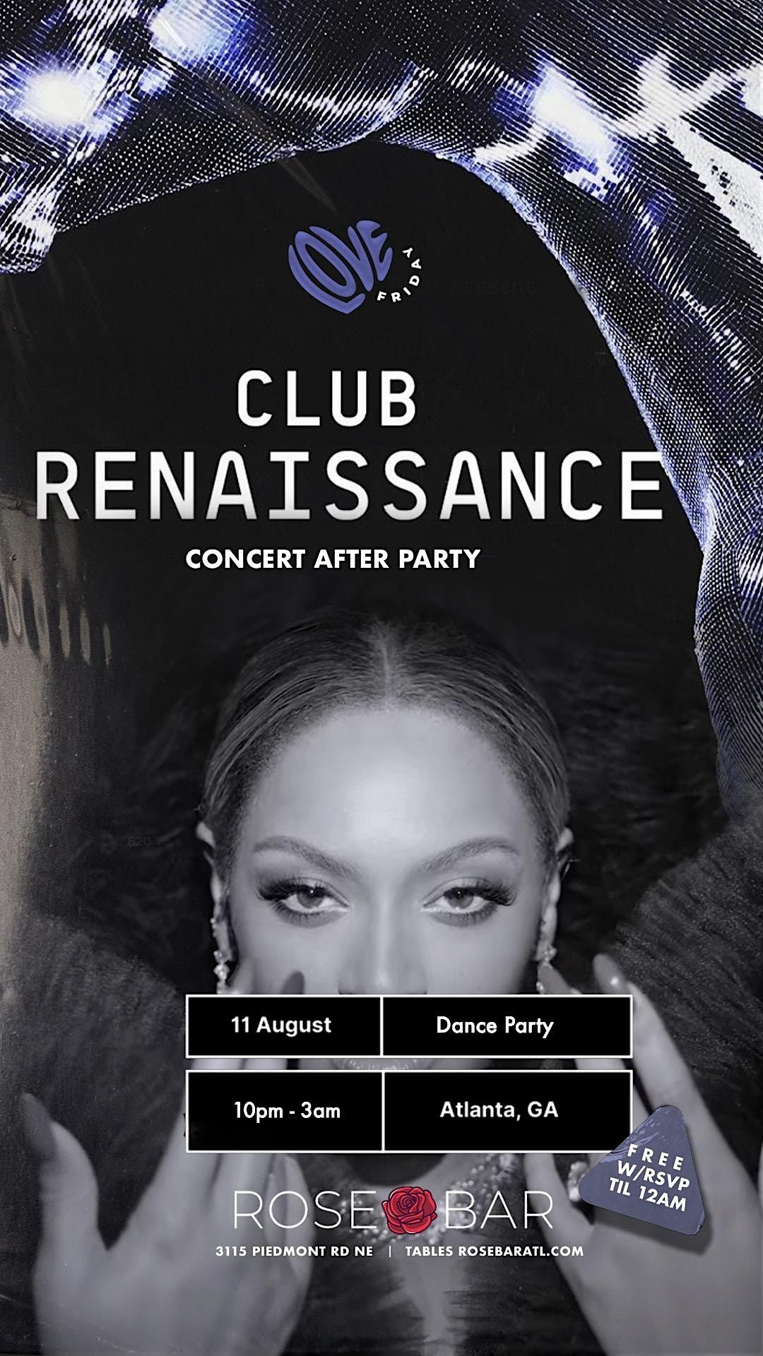 CLUB RENAISSANCE THIS FRIDAY at Rosebar! CONCERT TICKET RAFFLE!, Rose