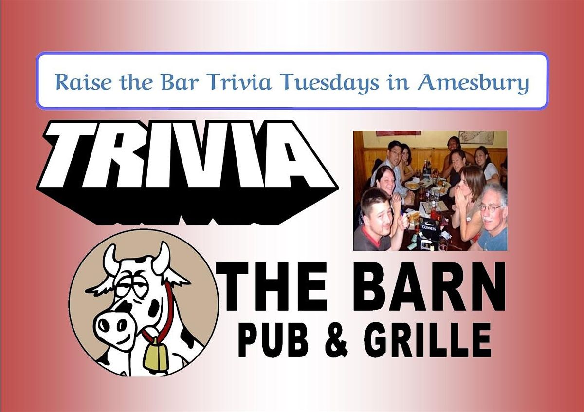 Game Time Trivia Tuesday Nights at the Barn in Amesbury, The Barn Pub