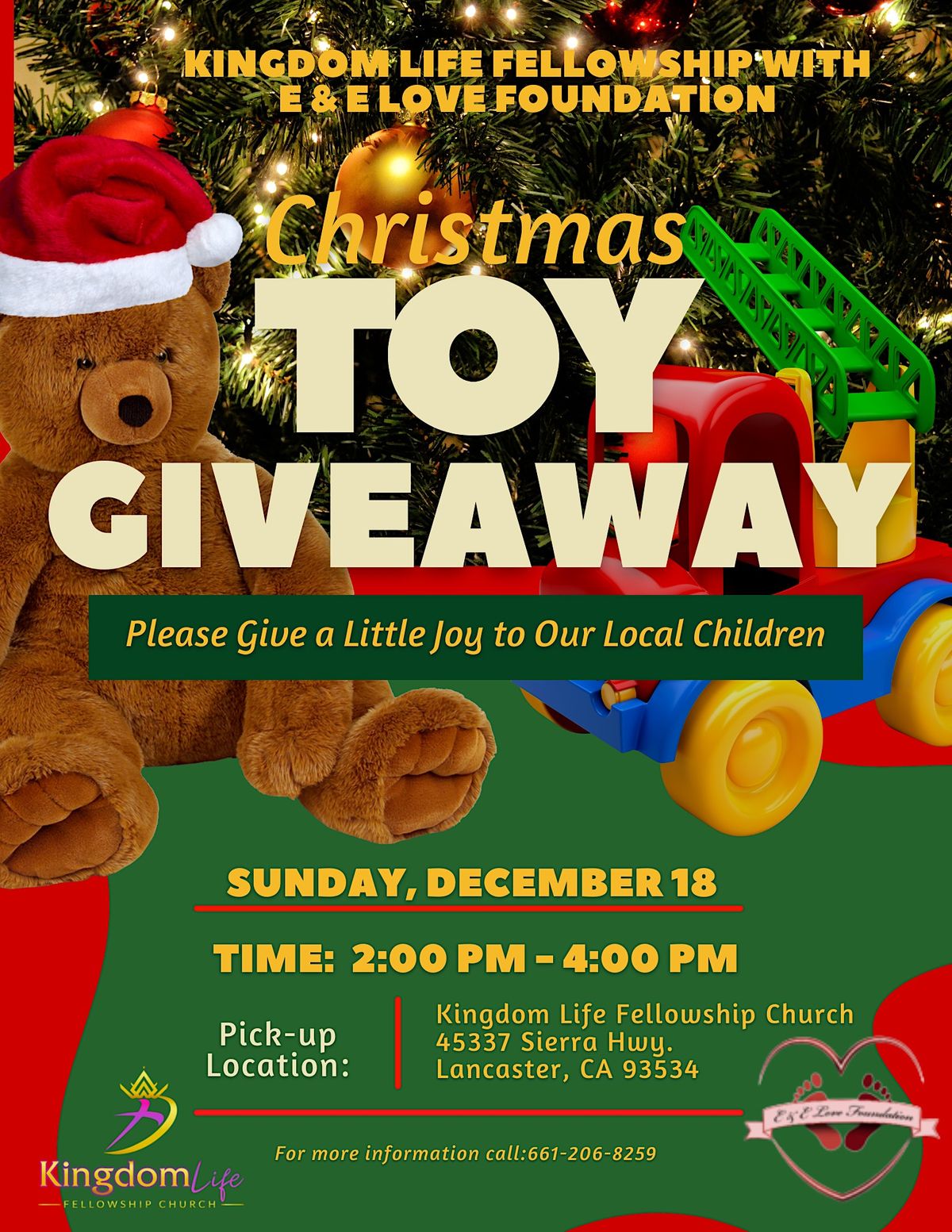 E & E Love Foundation Toy Giveaway, 45345 Sierra Hwy, Lancaster