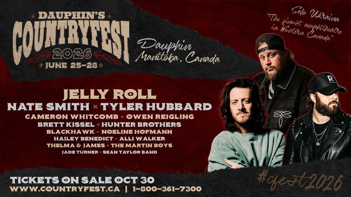 Dauphins Countryfest with Jelly Roll, 25 June | Event in Dauphin | AllEvents