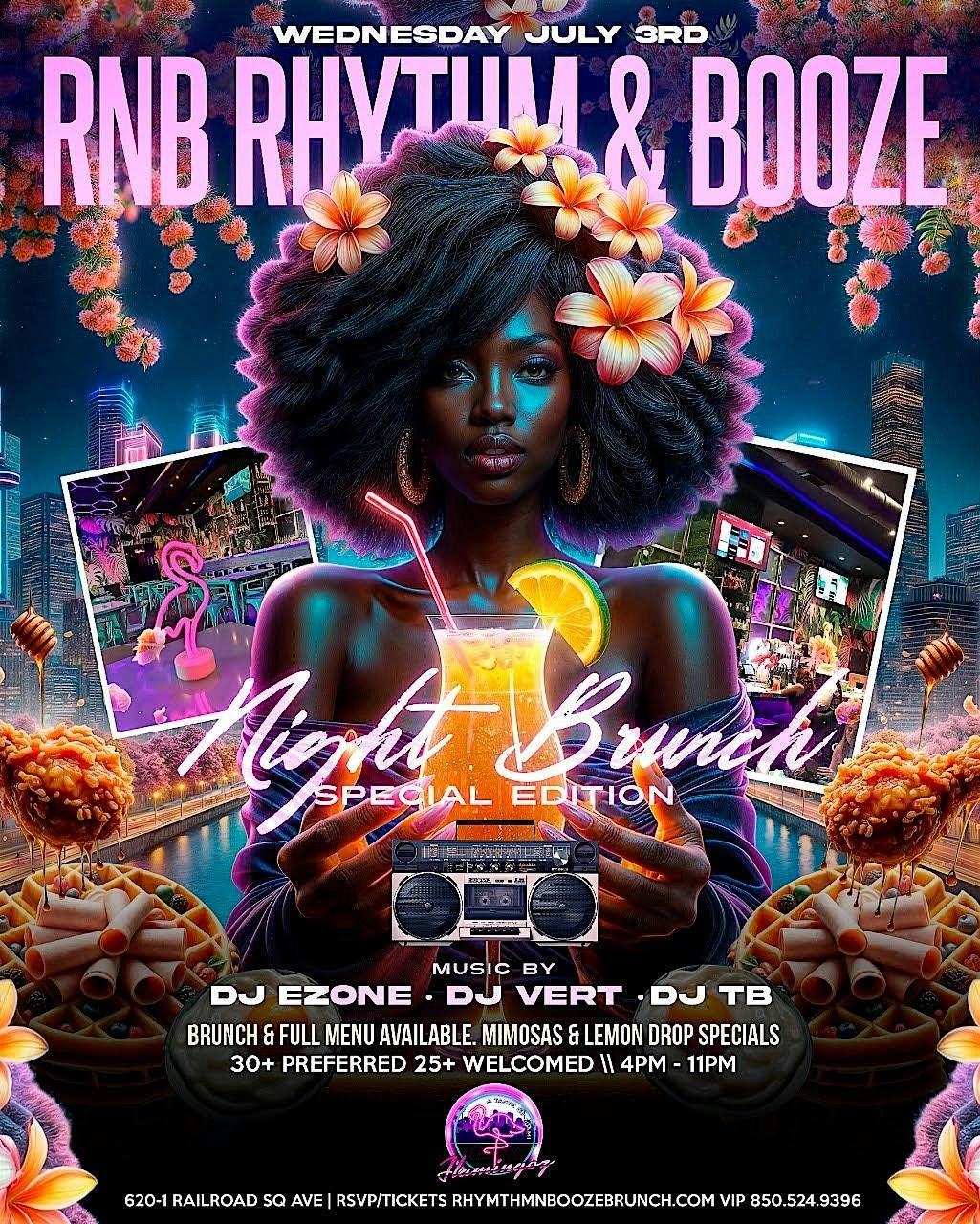 The R&B “Rhythm & Booze” Brunch @ Night, Flamingoz, Tallahassee, 3 July ...