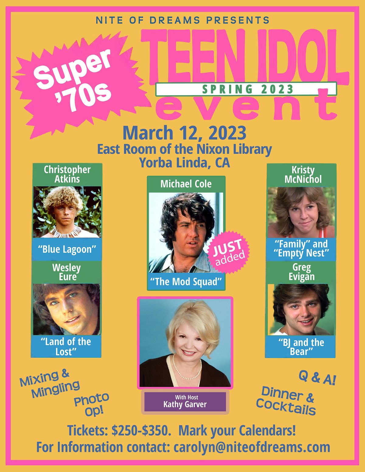 Super 70s Teen Idols, The Richard Nixon Library & Museum, Yorba Linda