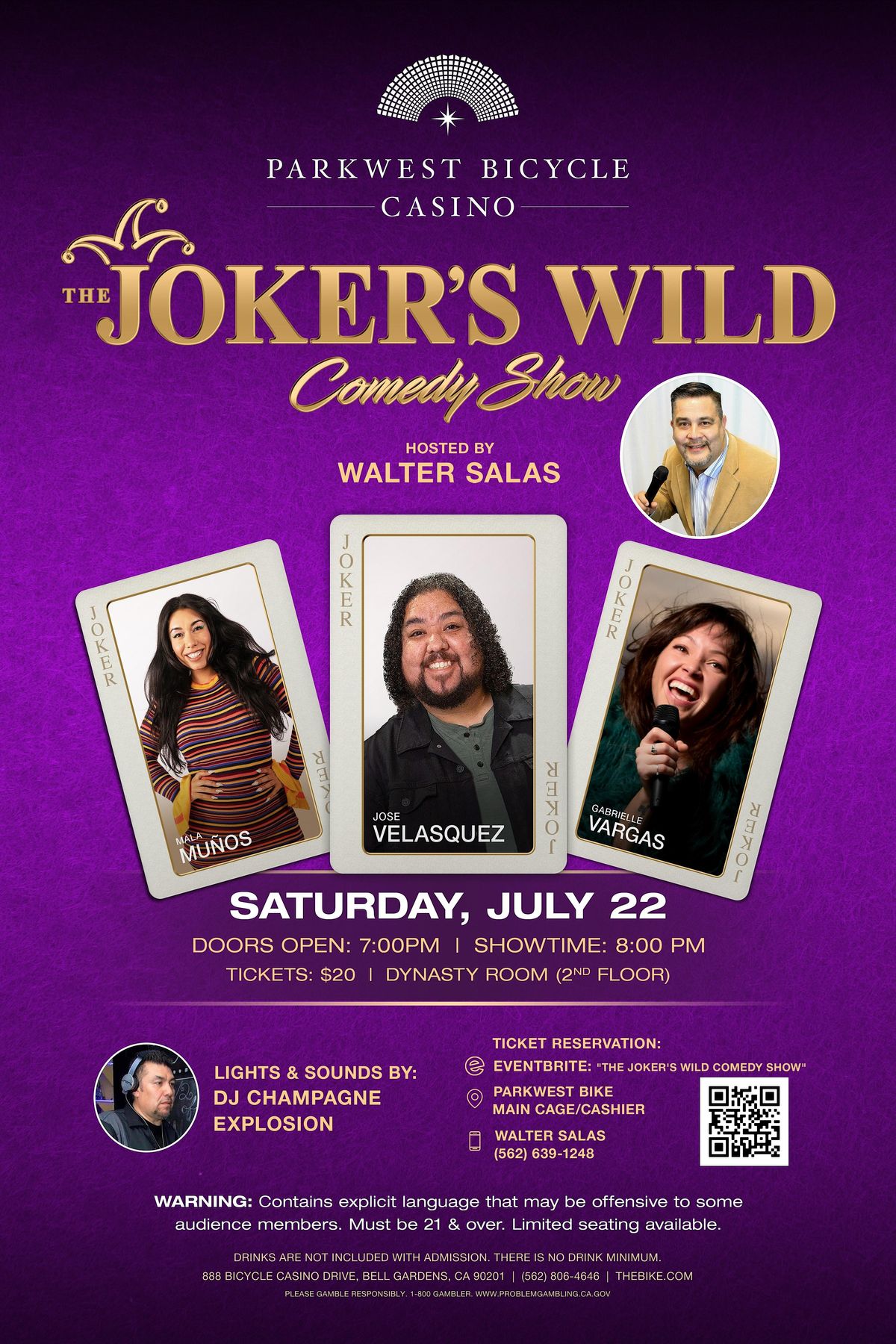 Jokers Wild at The Bike with Headliner Jose Velasquez aka Hoozay