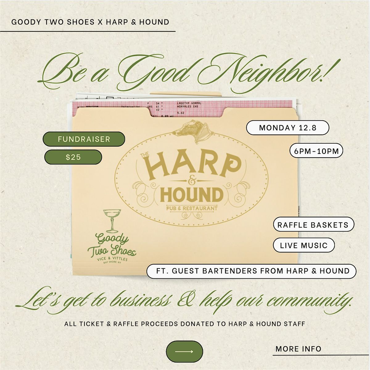 Be a Good Neighbor: Help Harp & Hound Rebuild with Goody Two Shoes, 8 December | Event in Bay Shore | AllEvents