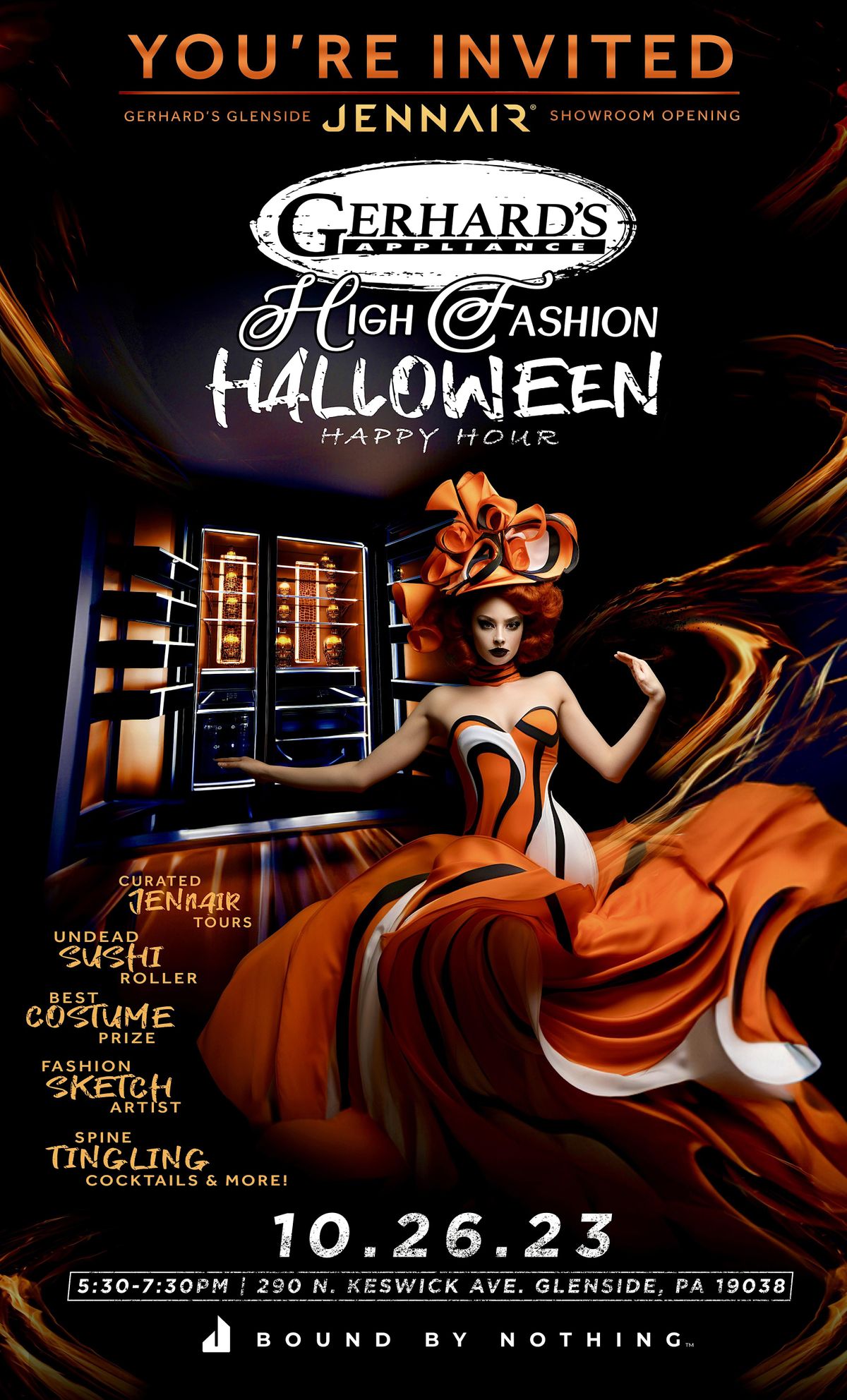 Gerhards High Fashion Halloween Happy Hour for Jennair Showroom Opening
