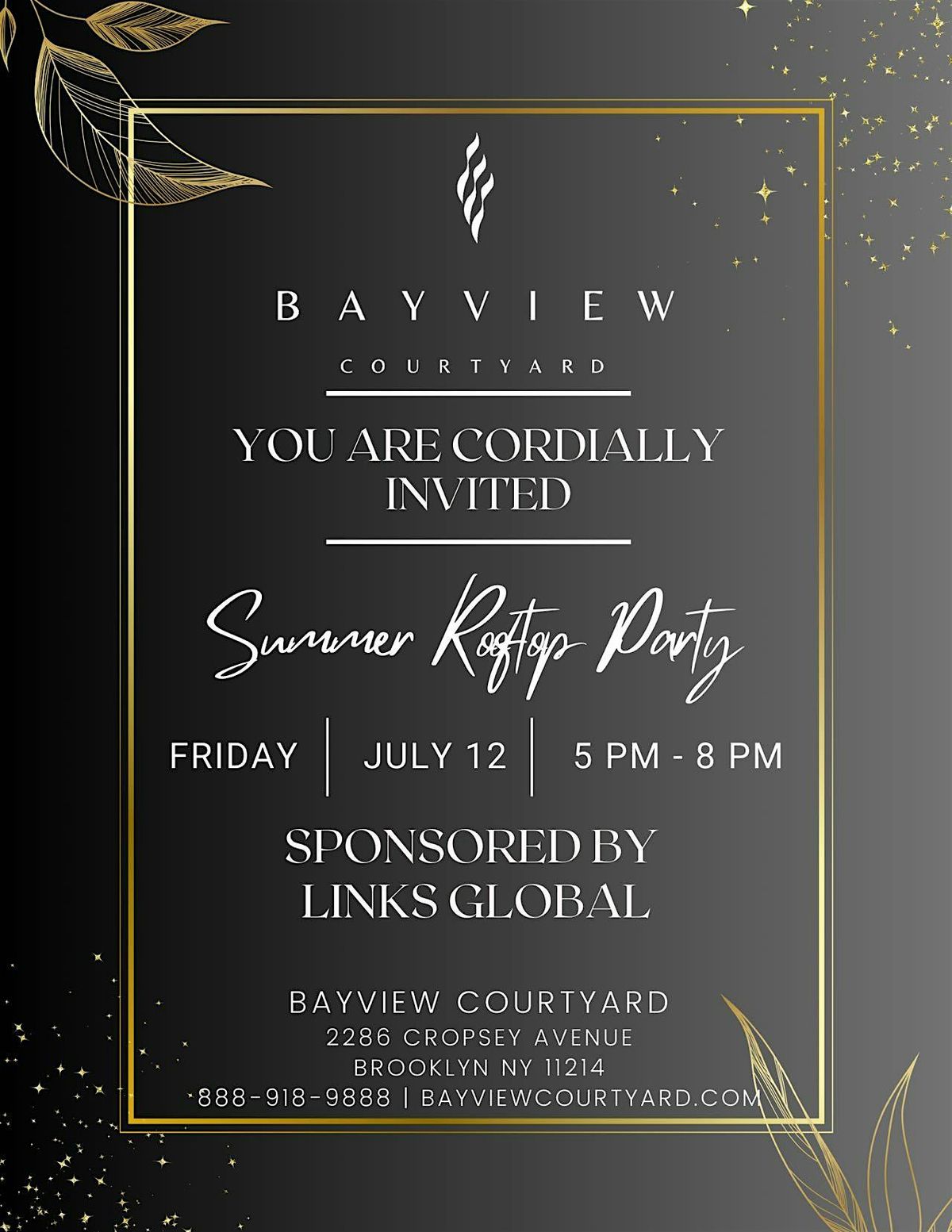 Summer Private Rooftop Party, Bayview Courtyard, Brooklyn, 12 July 2024 ...