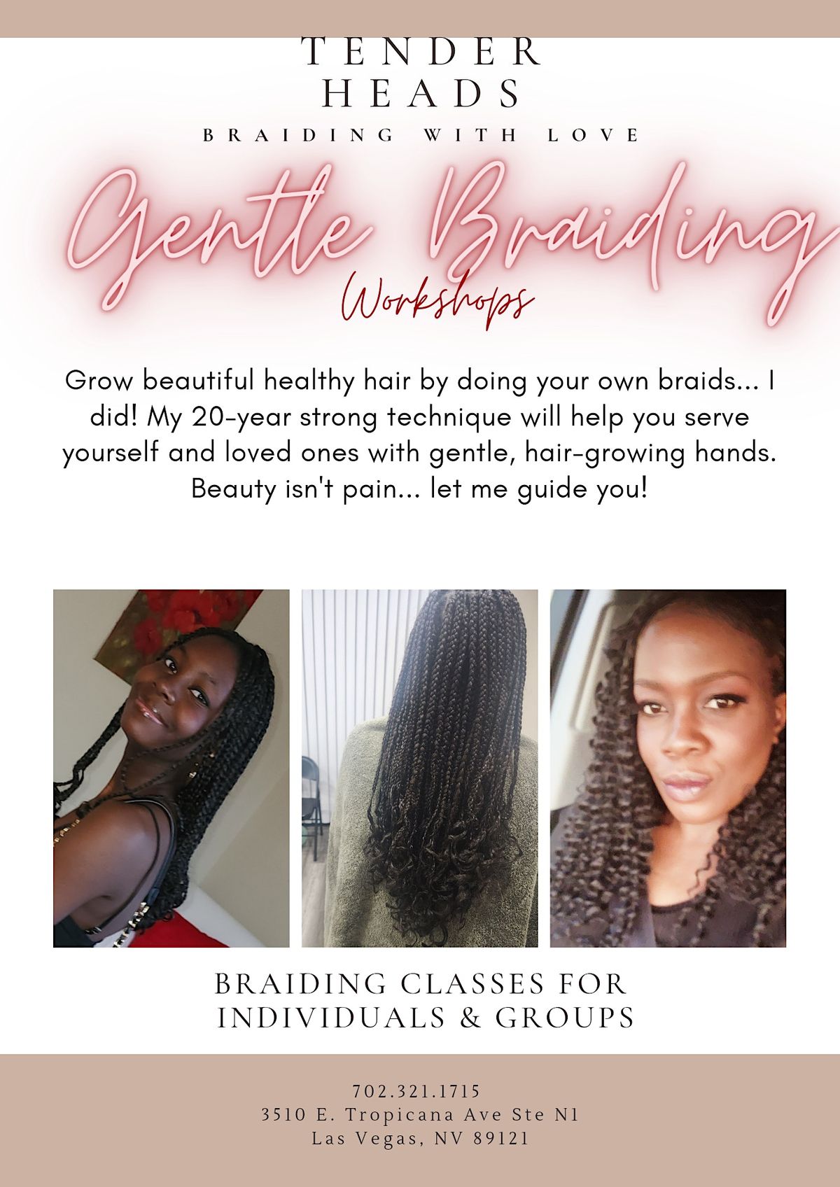 "Gentle" Braiding Classes (for Healthy Hair), 3510 E Tropicana Ave, Las