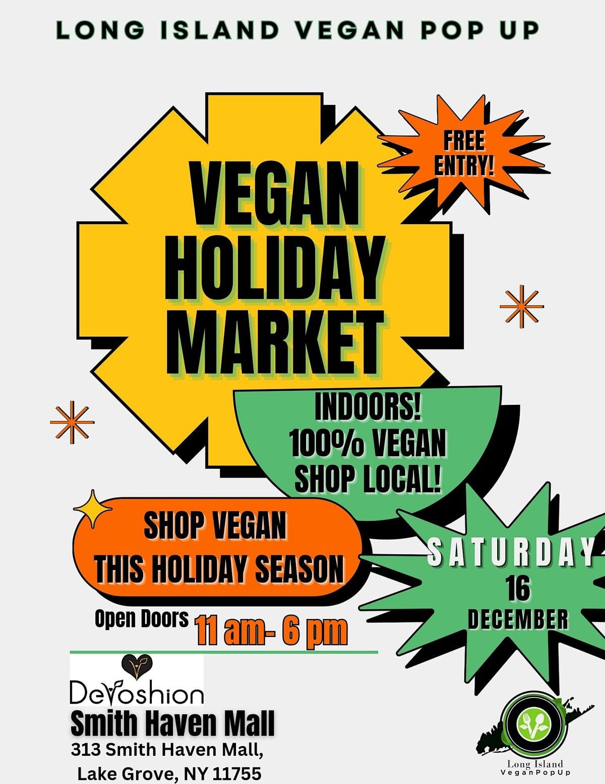 LONG ISLAND HOLIDAY VEGAN SHOP!, Smith Haven Mall, Lake Grove, December