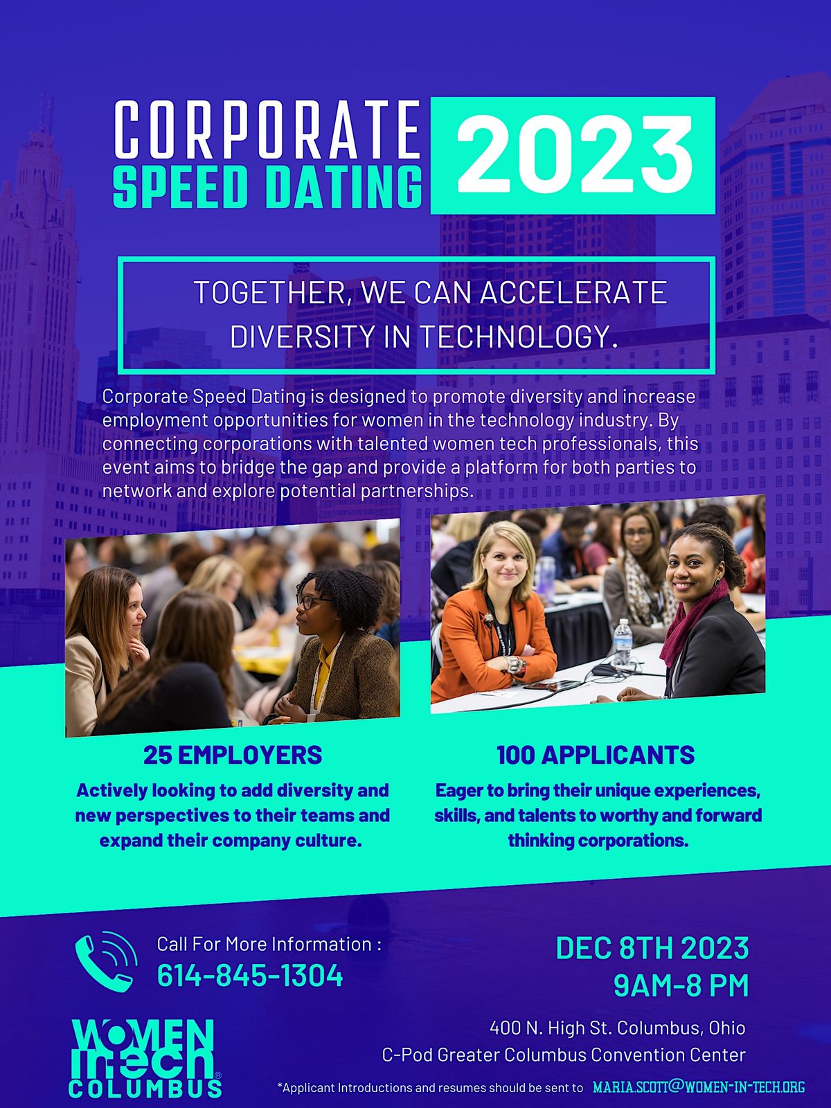 Columbus Chapter Women In Tech U.S Corporate Speed Dating, Greater
