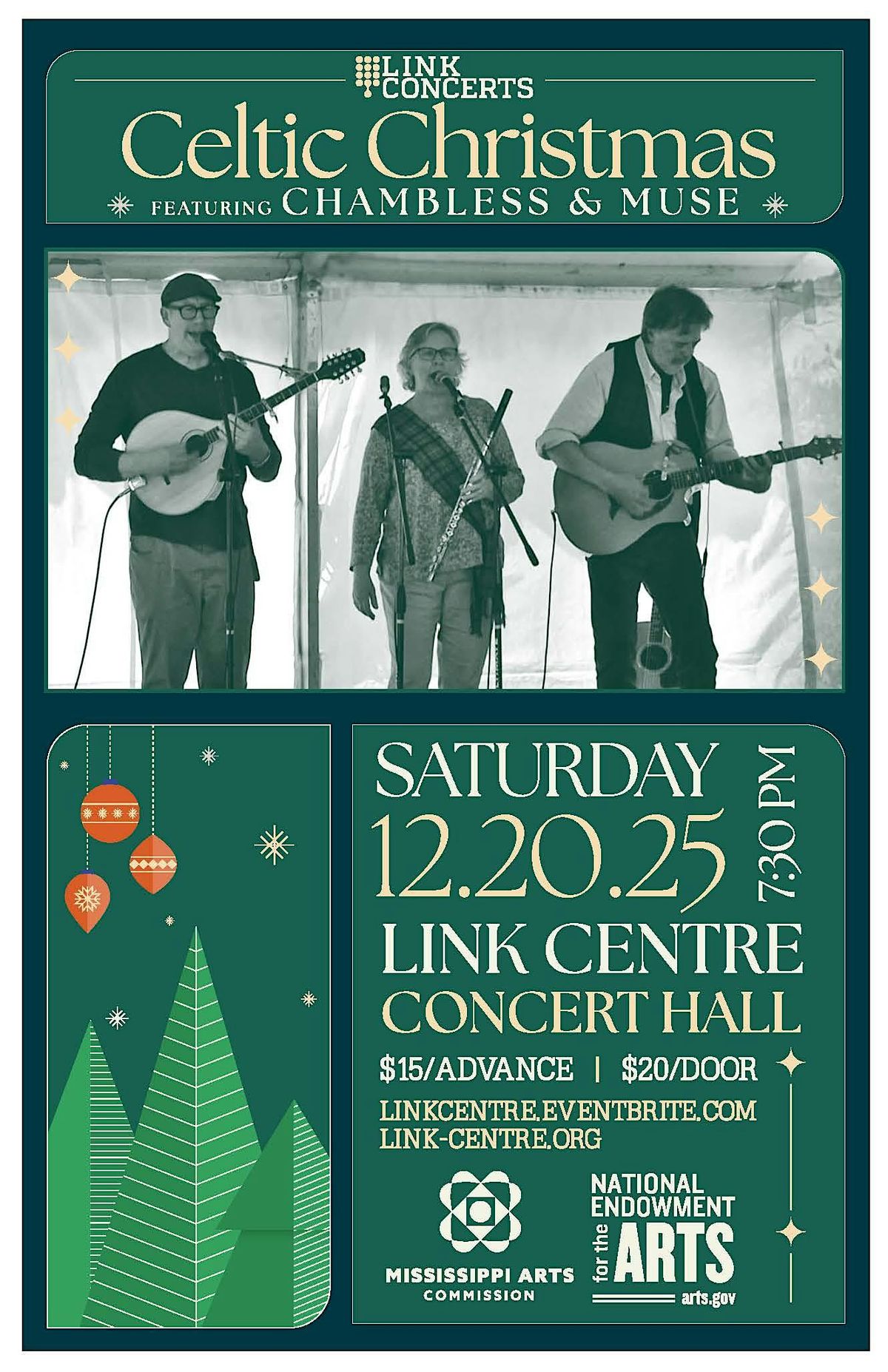 Link Concerts: Celtic Christmas with Chambless & Muse, 20 December | Event in Tupelo | AllEvents