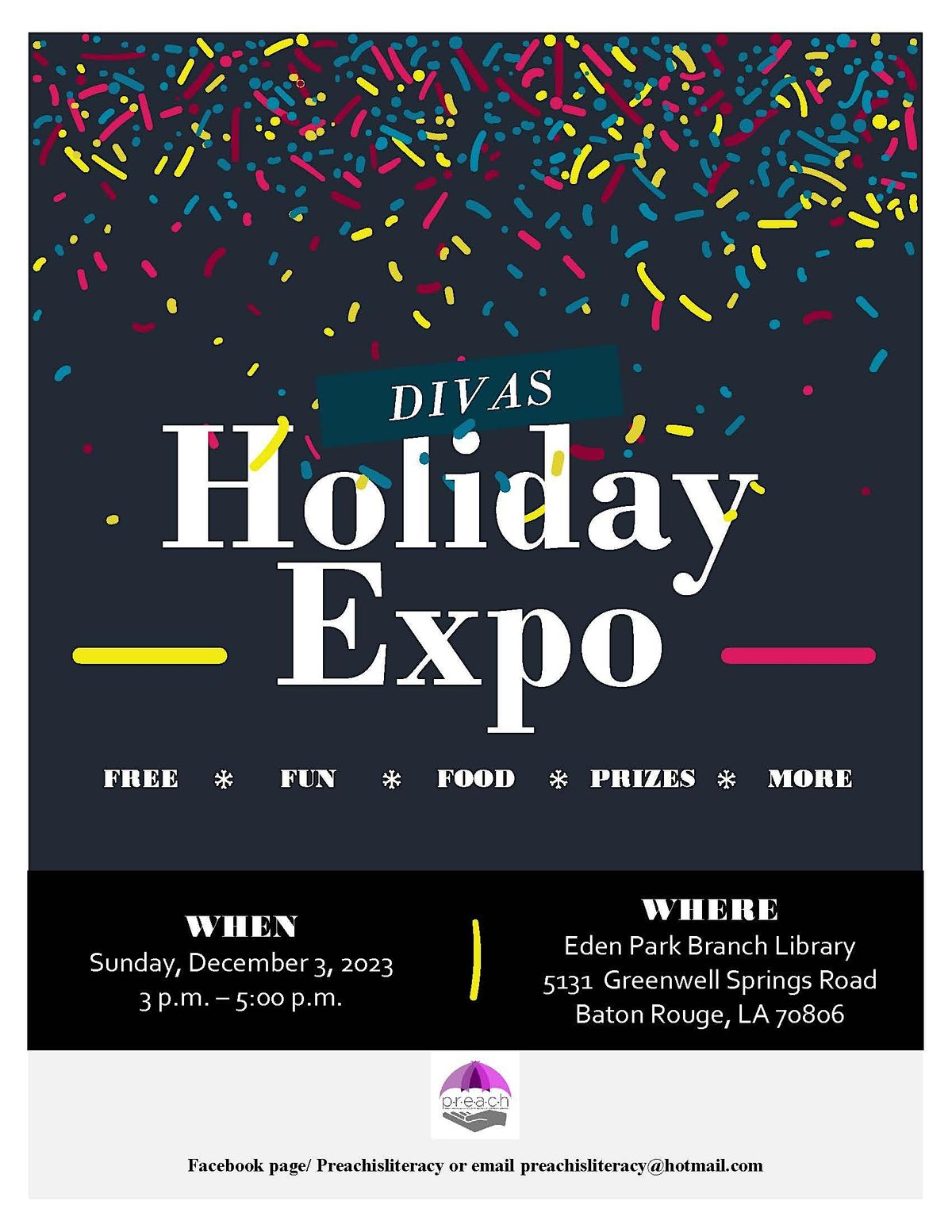 2023 DIVAS Holiday Expo, EBRPL Eden Park Branch Library, Baton Rouge