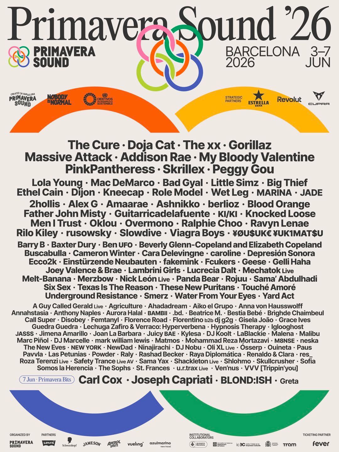 Primavera Sound Barcelona 2026 - Friday - The Cure, Skrillex and more Tickets