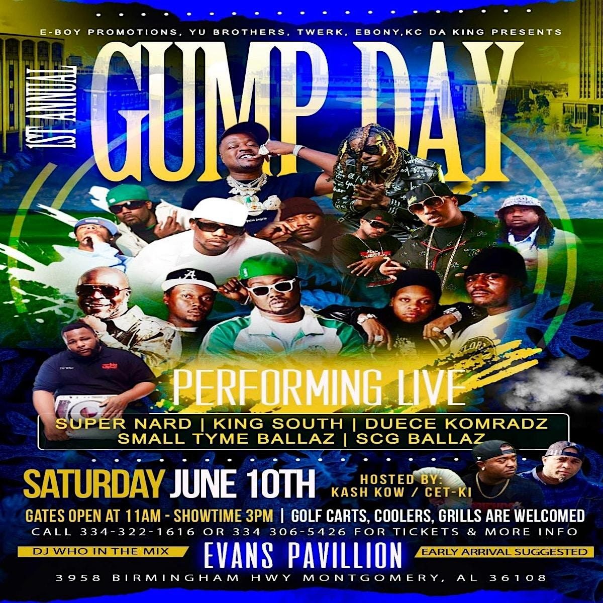1ST ANNUAL GUMP DAY, EVANS PAVILLION, Montgomery, June 10 2023