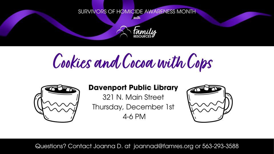 Cookies & Cocoa with Cops, Davenport Public Library, December 1 2022