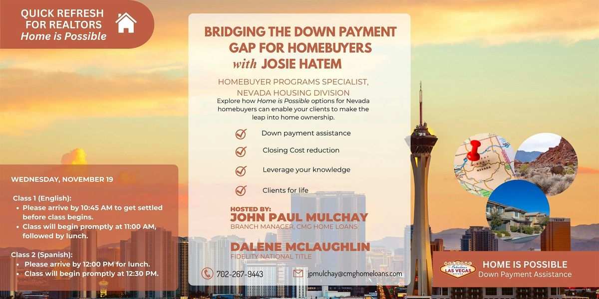 QUICK REFRESH FOR REALTORS - HOME IS POSSIBLE! RSVP NOW, 19 November | Event in Henderson | AllEvents