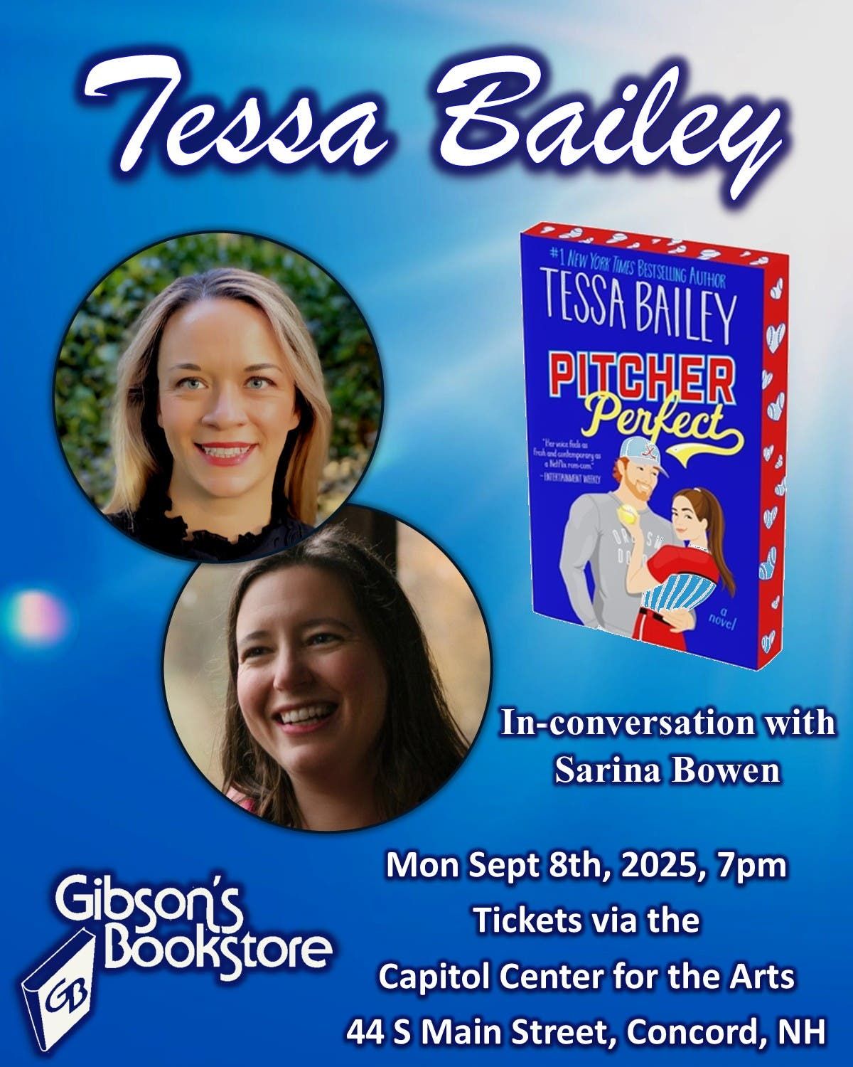 Tessa Bailey at Capitol Center for the Arts - New Hampshire, 8 September | Event in Concord | AllEvents