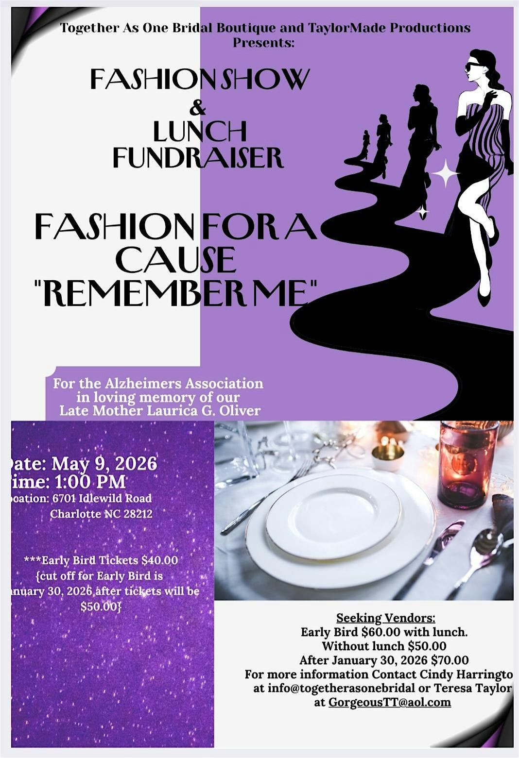 Fashion For A Cause "Remember Me", 9 May | Event in Charlotte | AllEvents
