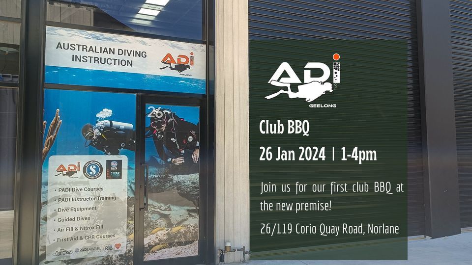 Club BBQ The new ADI, Australian Diving Instruction Geelong, January