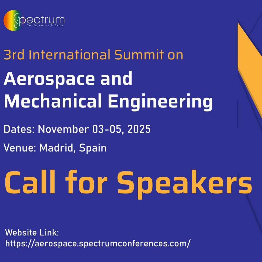 3rd International Summit on Aerospace and Mechanical Engineering, 3 November | Event in Madrid | AllEvents