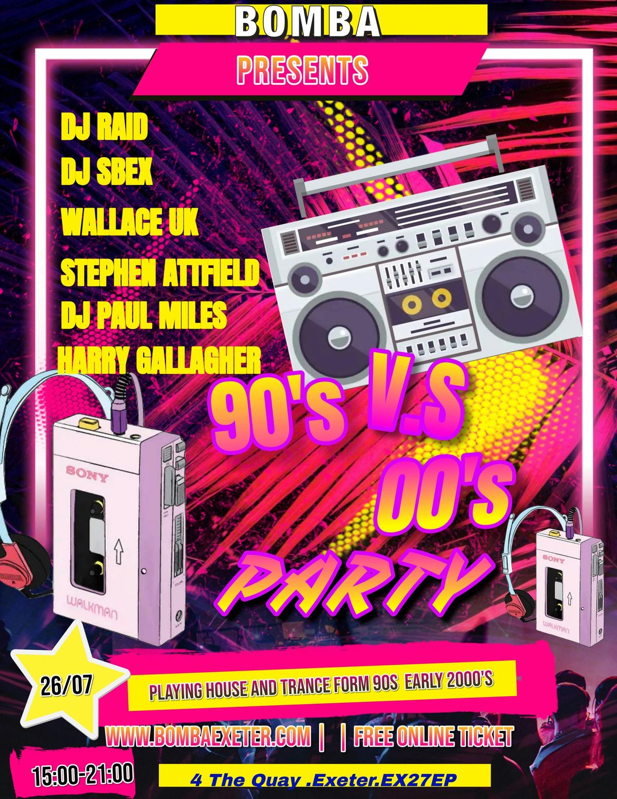90 vs 00s Day Rave , 26 July | Event in Exeter | AllEvents