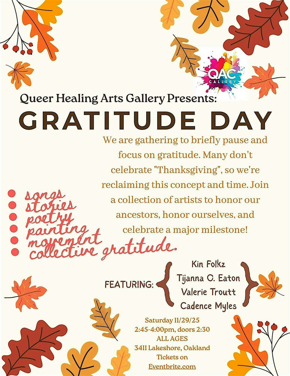 Gratitude Day, 29 November | Event in Oakland | AllEvents