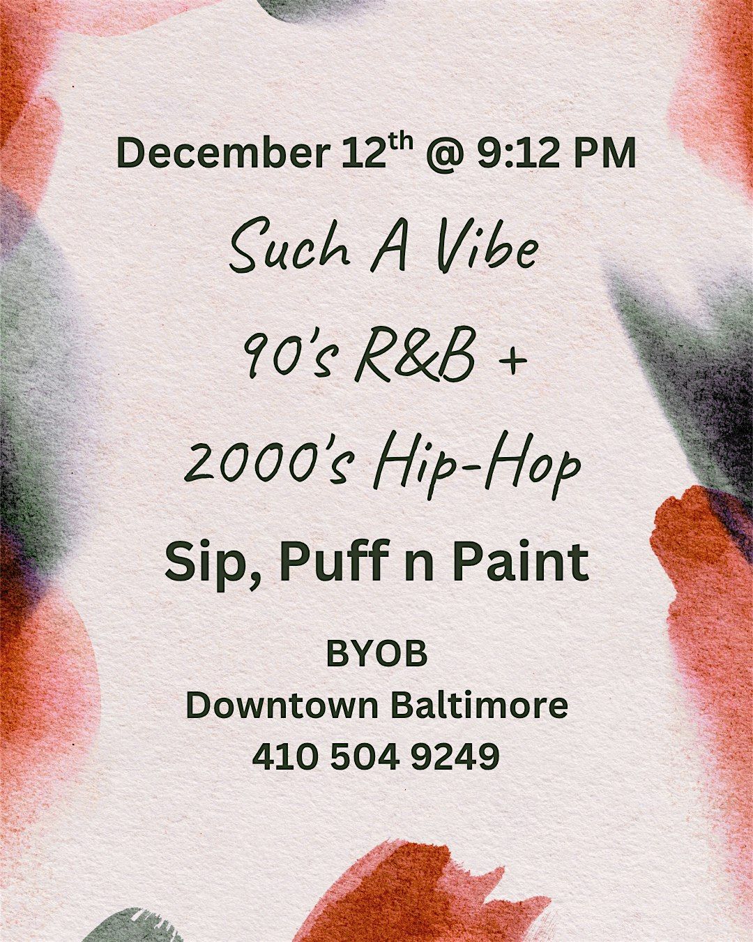 Such A Vibe: 90's + 2000's R&B/Hip-Hop Sip, Puff n Paint!!, 12 December | Event in Baltimore | AllEvents