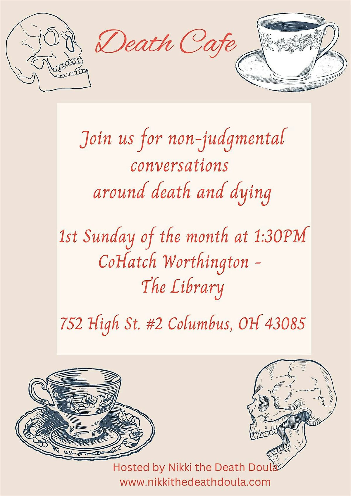 January Death Cafe', 4 January | Event in Worthington | AllEvents