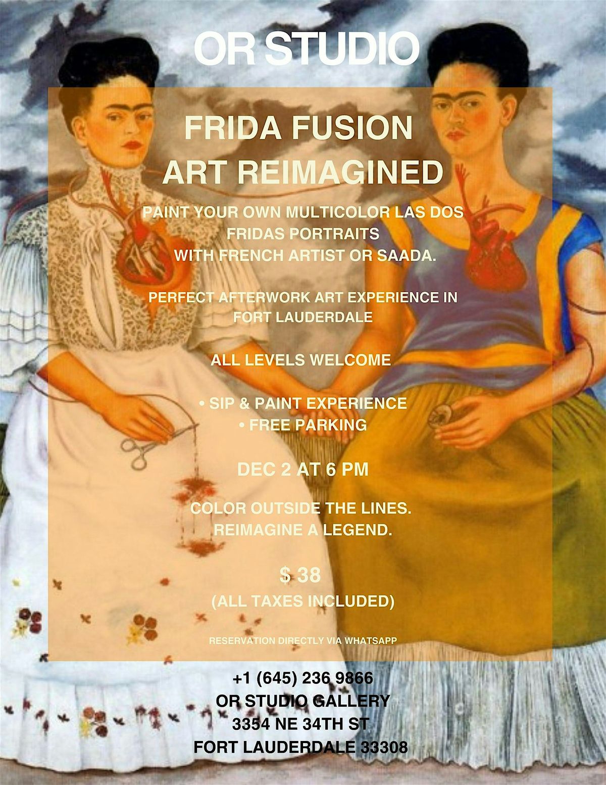 Frida fusion sip & paint workshop, 2 December | Event in Fort Lauderdale | AllEvents