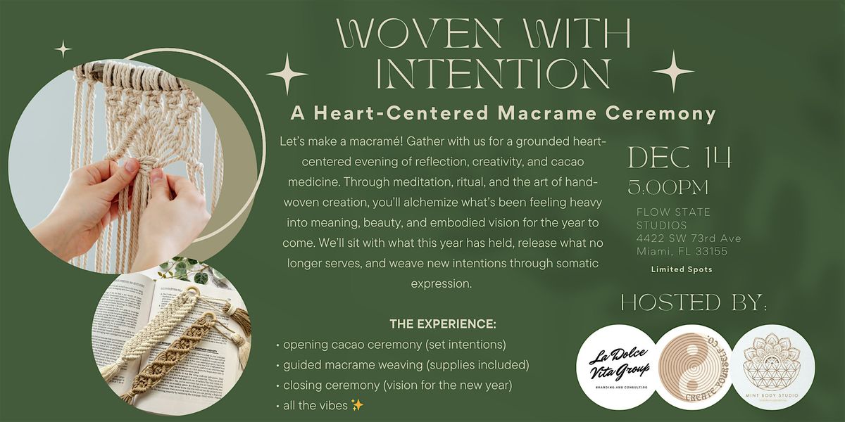Woven with Intention: A Heart-Centered Macrame Ceremony, 14 December | Event in Miami | AllEvents