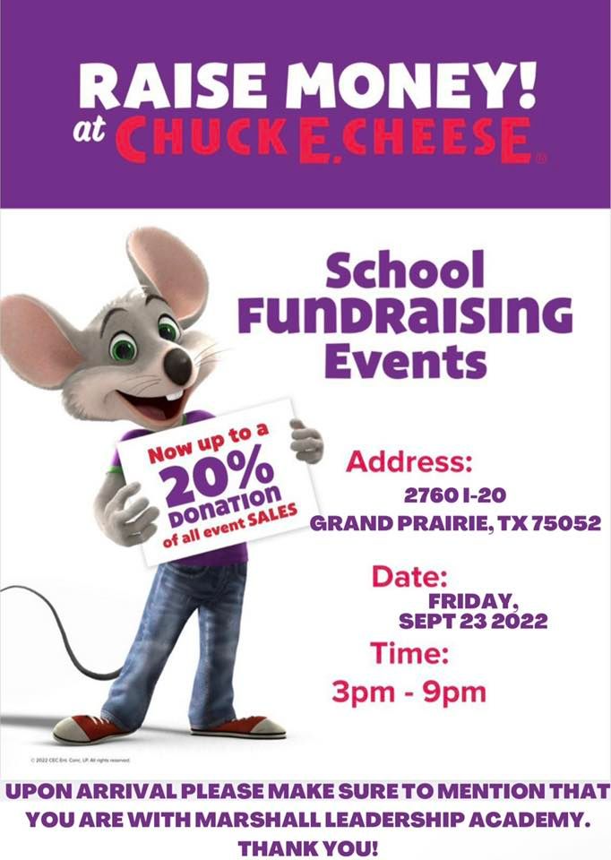 Marshall Leadership Chuck E Cheese Night!, Chuck E. Cheese (2760 W. I