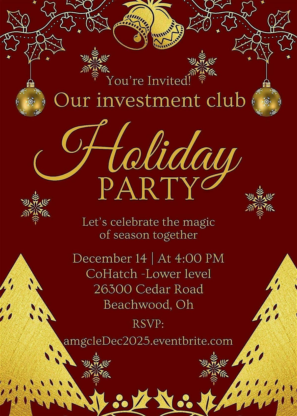 Holiday Event - AMG Investment Club, 14 December | Event in Beachwood | AllEvents