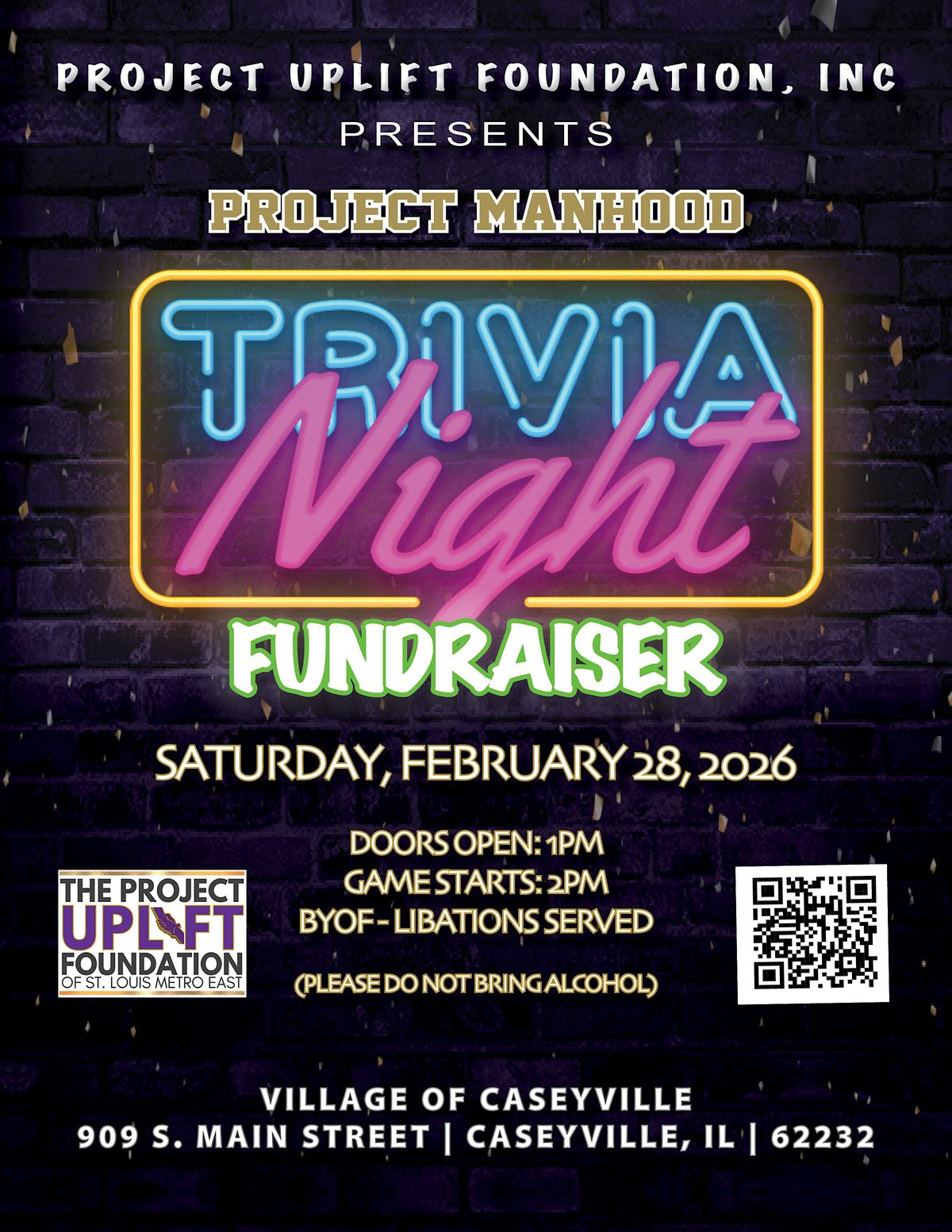 Project Uplift Foundation Presents Project Manhood Trivia Night, 28 February | Event in Caseyville | AllEvents