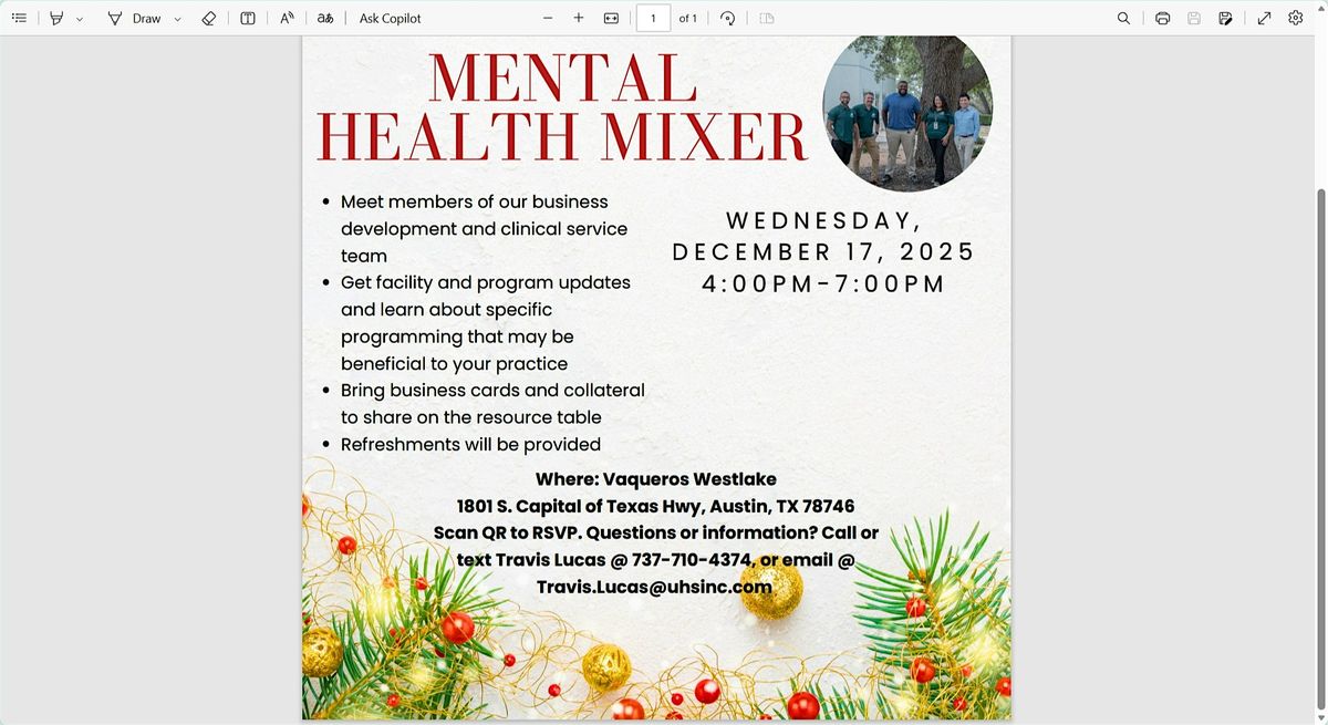 Holiday Mental Health Mix n Mingle with Austin Oaks Hospital, 17 December | Event in Austin | AllEvents