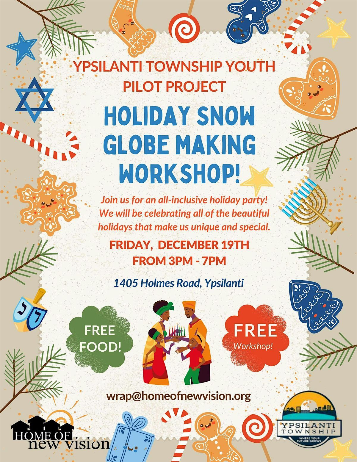 Ypsilanti Township Youth Pilot Project – Holiday Snow Globe Making Workshop, 19 December | Event in Ypsilanti