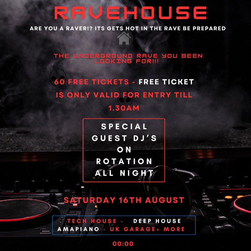 RaveHouse, 16 August | Event in Manchester | AllEvents