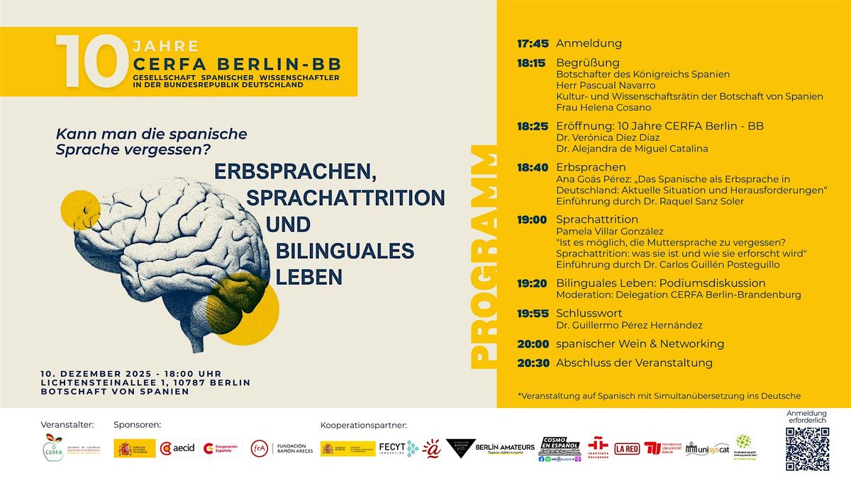 10 años CERFA Berlin-Brandenburgo ¿Se puede olvidar el español?, 10 December | Event in Berlin | AllEvents