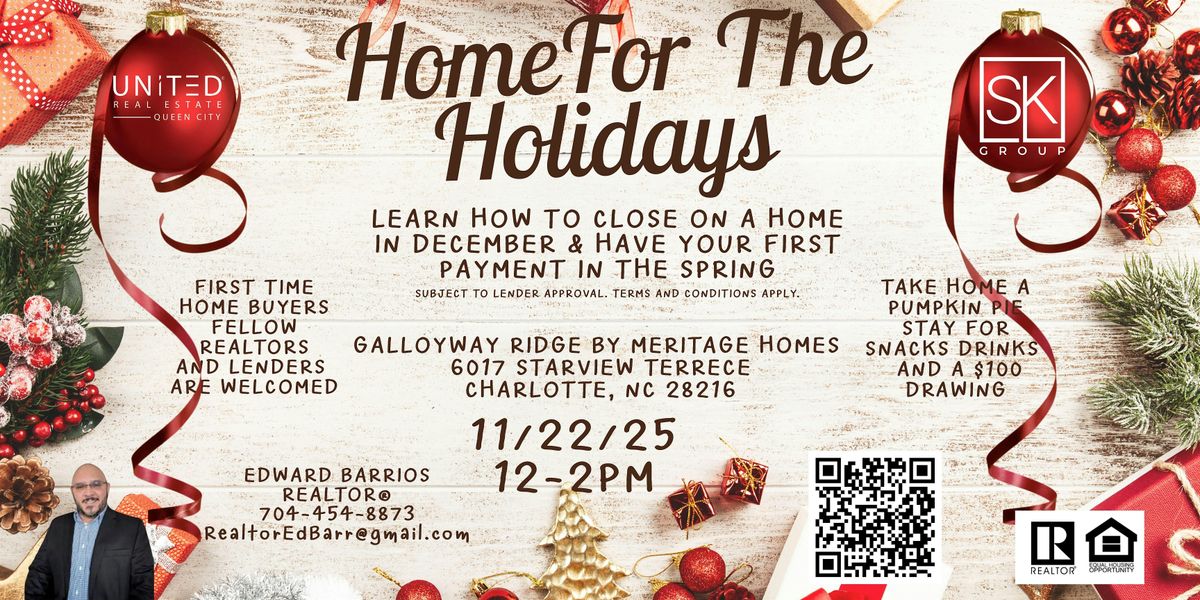 HOME for the Holidays! How to CLOSE in December and NO payment until May! | Event in Charlotte | AllEvents