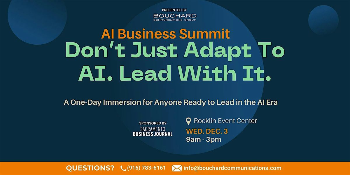 Sacramento AI Business Summit, 3 December | Event in Rocklin | AllEvents
