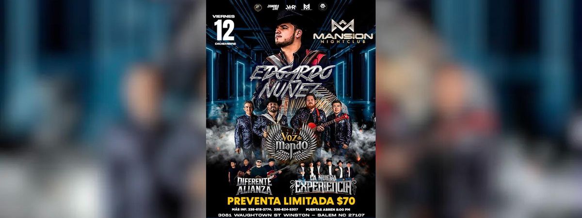 EDGARDO NUÑEZ, VOZ DE MANDO & MAS, 12 December | Event in Winston Salem | AllEvents