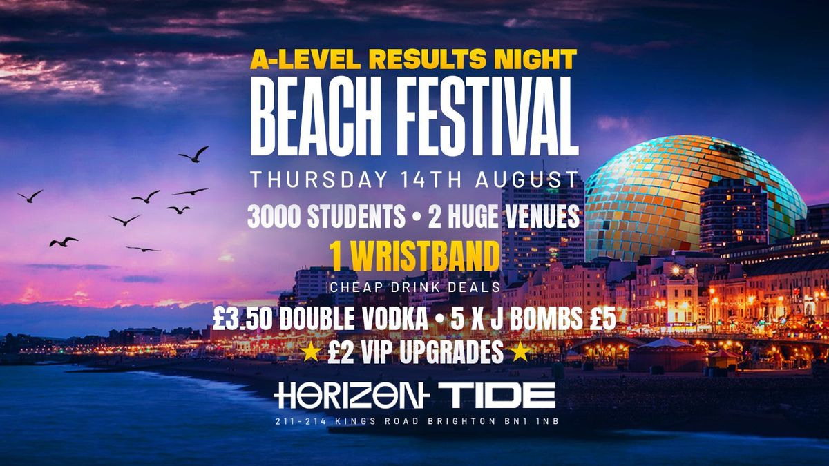 A - LEVEL RESULTS SEAFRONT FESTIVAL 2025, 14 August | Event in Brighton | AllEvents