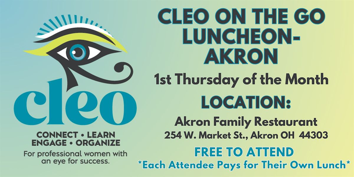 2026 CLEO on the Go Luncheons - Akron, 5 February | Event in Akron | AllEvents
