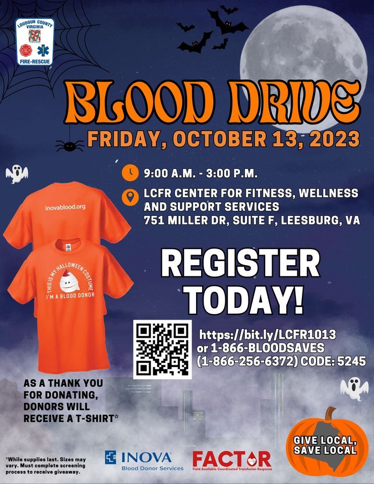 Loudoun County Fire and Rescue Blood Drive, 751 Miller Dr SE, Leesburg, VA 201758920, United