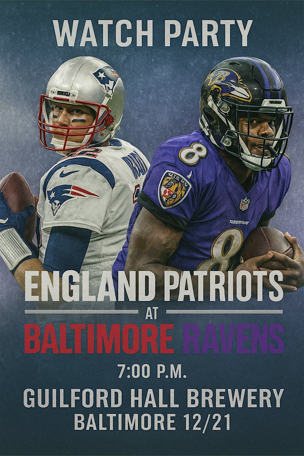 Baltimore Ravens vs  England Patriots Watch Party, 21 December | Event in Baltimore | AllEvents
